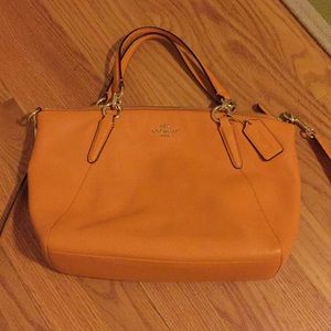 Coach yellow leather crossbody bag